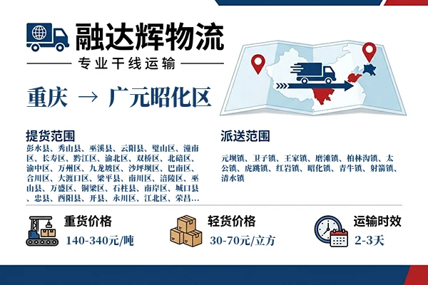 重庆到广元昭化区物流专线