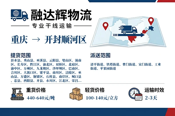 重庆到开封顺河区物流专线
