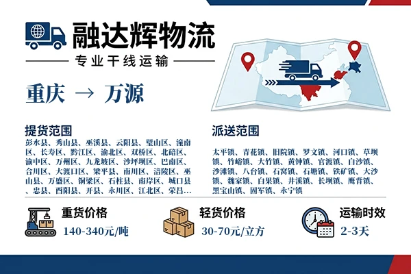 重庆到万源物流专线