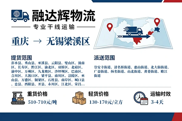 重庆到无锡梁溪区物流专线